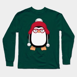 PENGUIN CHRISTMAS GLASSES Long Sleeve T-Shirt